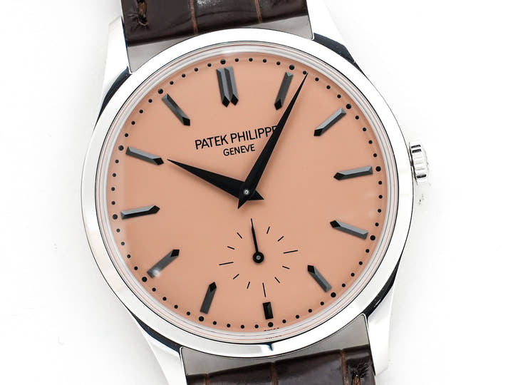 Patek Philippe Calatrava Ref. 6196P-001 Platinum, Rose Gold Gilded Opaline Dial, Beautiful Pre-owned Condition, kng24ru9