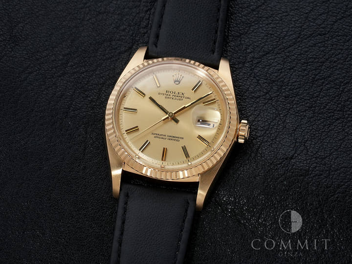 Rolex Datejust Ref. 1601/8 Yellow Gold Champagne Dial Excellent Condition sfx27zrp