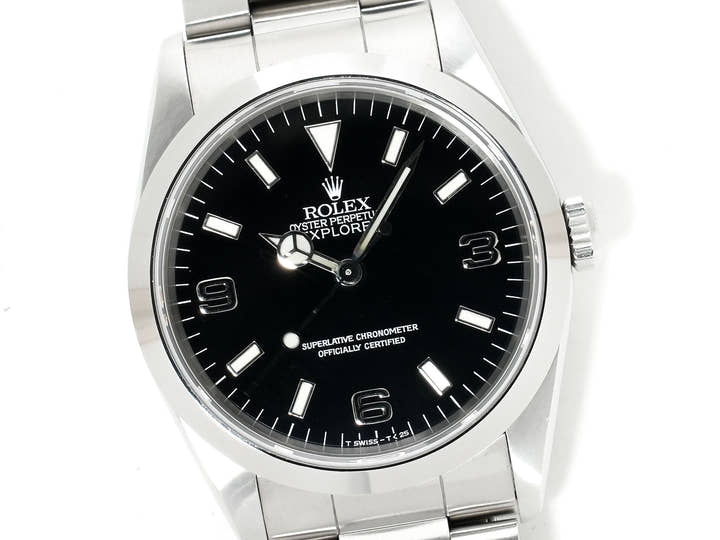 ロレックス エクスプローラーI Ref.14270 ステンレススチール ブラック文字盤 オイスターブレスレット 中古 ausxgkg7