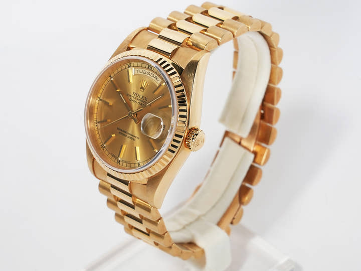 ロレックス デイデイト36 Ref.18238 イエローゴールド シャンパンゴールド文字盤 中古 gzaoyqj7