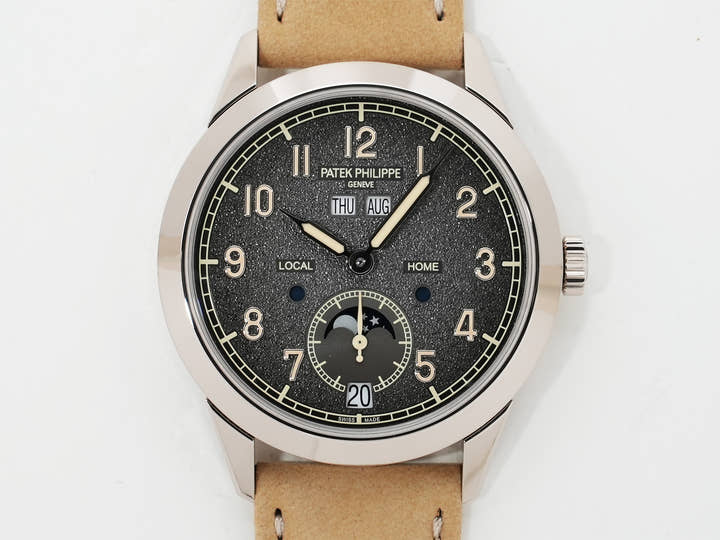 Patek Philippe Annual Calendar Travel Time Ref. 5326G-001 White Gold, Textured Anthracite Dial, Excellent Condition dfdjojsz