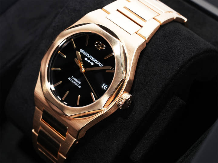 ジラールペルゴ ロレアート Ref.81010-52-3118-1CM ピンクゴールド オニキス文字盤 中古 h22kuhkm