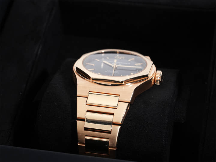 ジラールペルゴ ロレアート Ref.81010-52-3118-1CM ピンクゴールド オニキス文字盤 中古 h22kuhkm