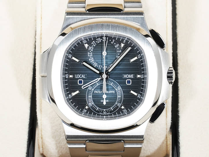 パテックフィリップ ノーチラス トラベルタイム クロノグラフ Ref.5990/1A-011 ステンレススチール ブルーソレイユ文字盤 美品 36jjyeh2