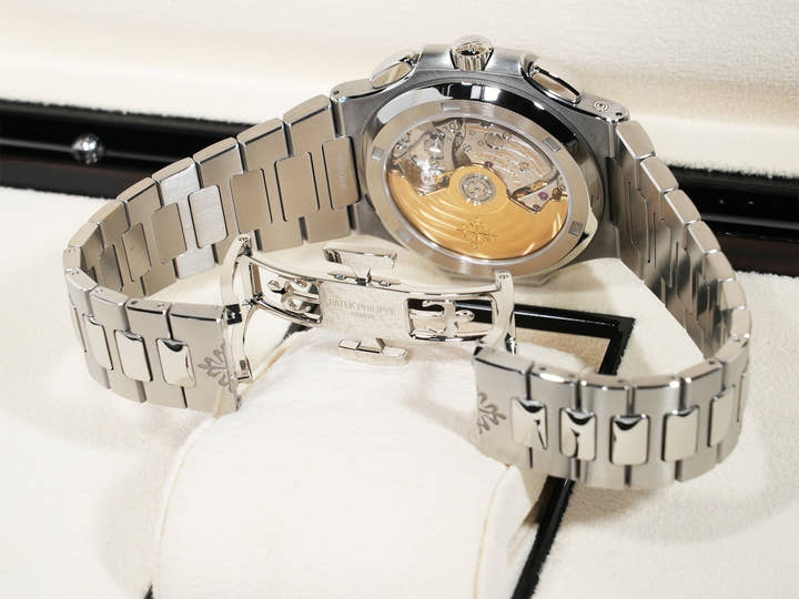 パテックフィリップ ノーチラス トラベルタイム クロノグラフ Ref.5990/1A-011 ステンレススチール ブルーソレイユ文字盤 美品 36jjyeh2