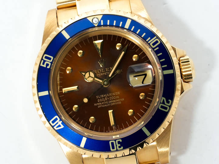 ロレックス サブマリーナー デイト Ref.1680/8 イエローゴールド ブルー文字盤 中古 esoad5tu