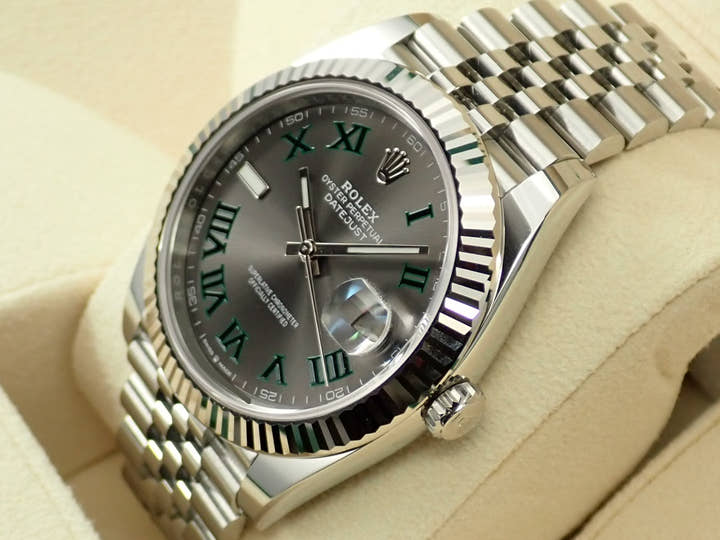 ロレックス デイトジャスト41 Ref.126334 ステンレススチール/ホワイトゴールド スレートローマン文字盤 ジュビリーブレスレット 極美品 L7071645