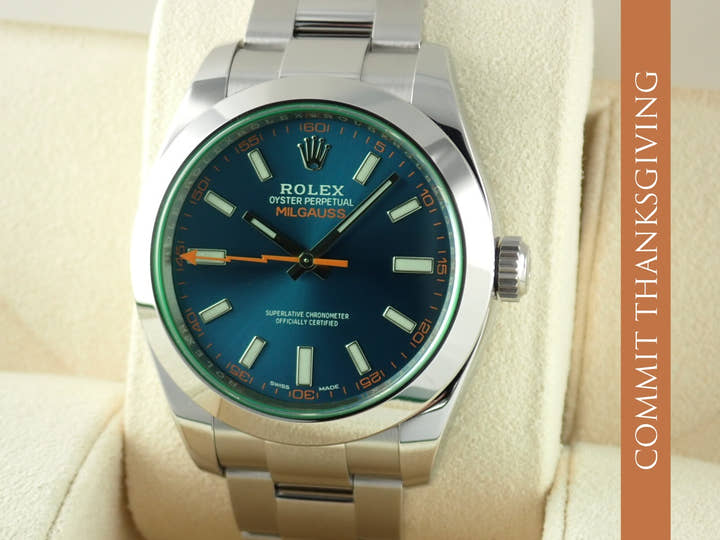 Rolex Milgauss Ref.116400GV Z Blue Dial Good Condition milgauss-23