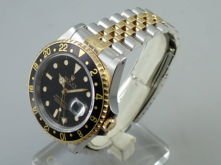 ロレックス GMTマスターII Ref.16713 ステンレススチール/イエローゴールド ブラック文字盤 ジュビリーブレスレット 中古 SM45PT31