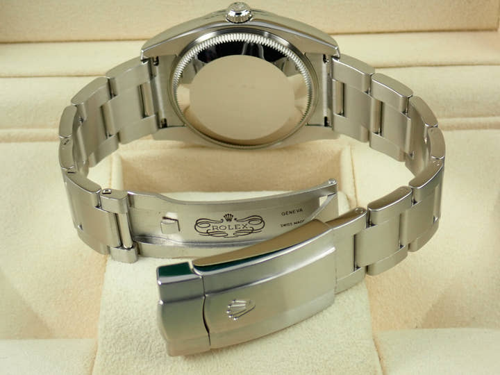ロレックス エアキング Ref.114200 ブルーコンセントリック文字盤 中古 airking-17