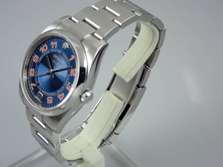 ロレックス エアキング Ref.114200 ブルーコンセントリック文字盤 中古 airking-17