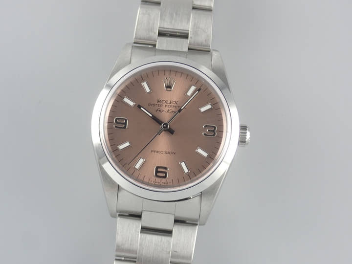 ロレックス エアキング Ref.14000 サーモンピンク文字盤 中古 airking-28