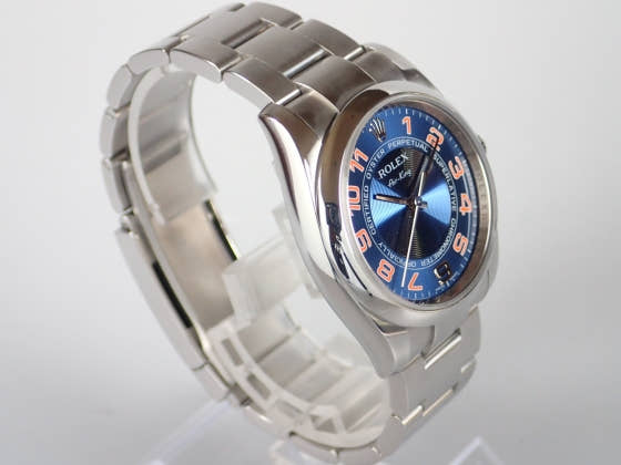 ロレックス エアキング Ref.114200 ブルーコンセントリック文字盤 中古 airking-2
