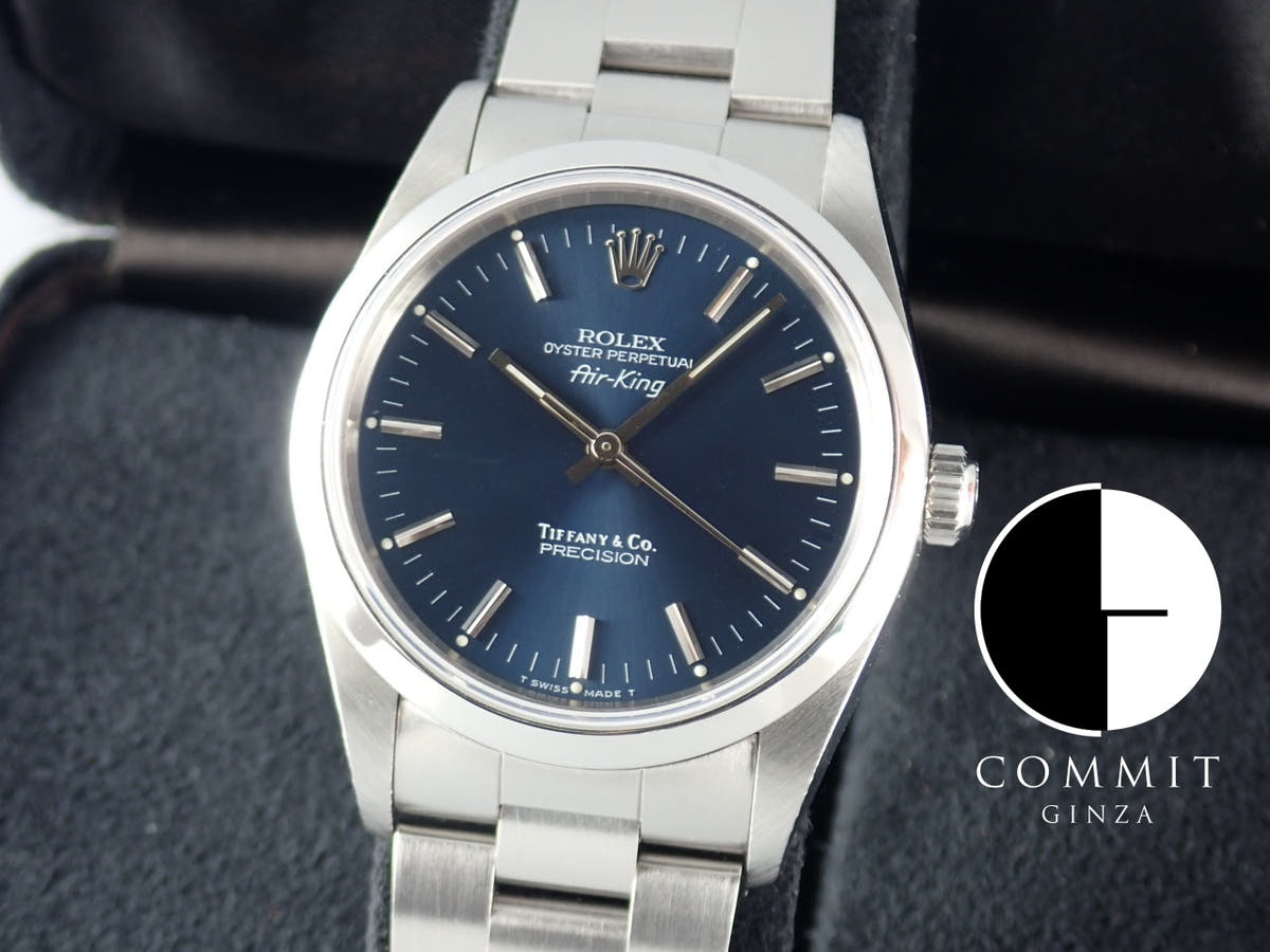 ロレックス エアキング Ref.14000 ブルー文字盤 中古 airking-32