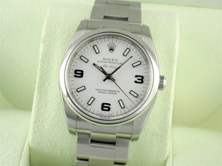 ロレックス エアキング Ref.114200 ホワイト文字盤 中古 airking-36