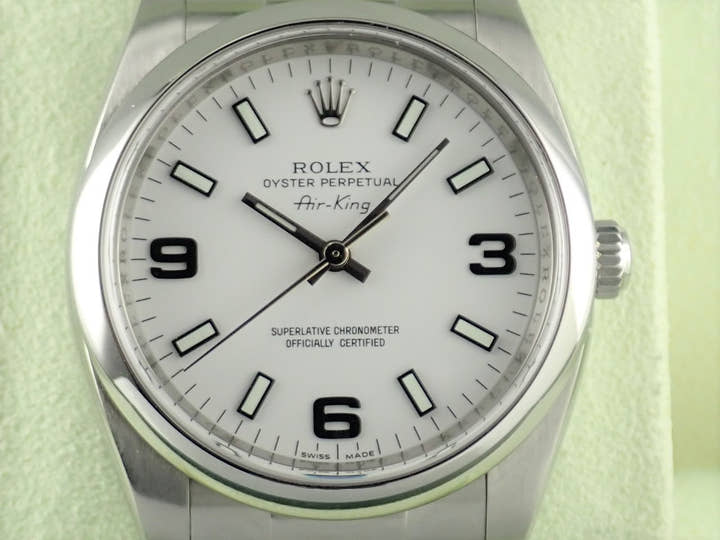 ロレックス エアキング Ref.114200 ホワイト文字盤 中古 airking-36