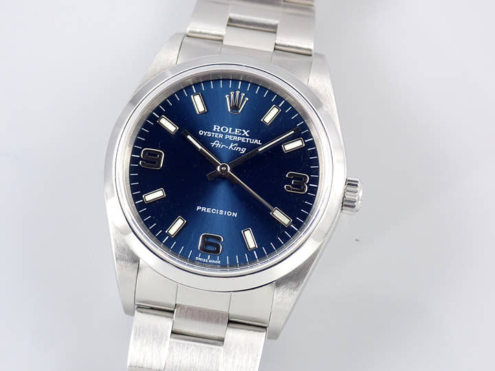 ロレックス エアキング Ref.14000M ブルー文字盤 中古 airking-47
