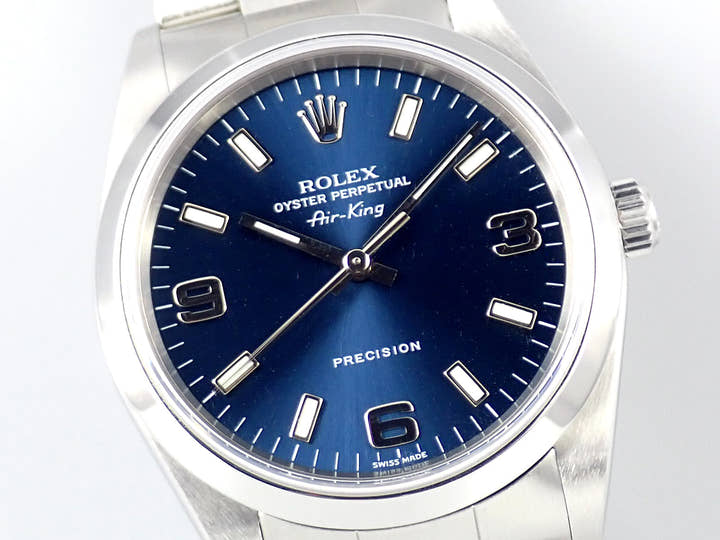 ロレックス エアキング Ref.14000M ブルー文字盤 中古 airking-47