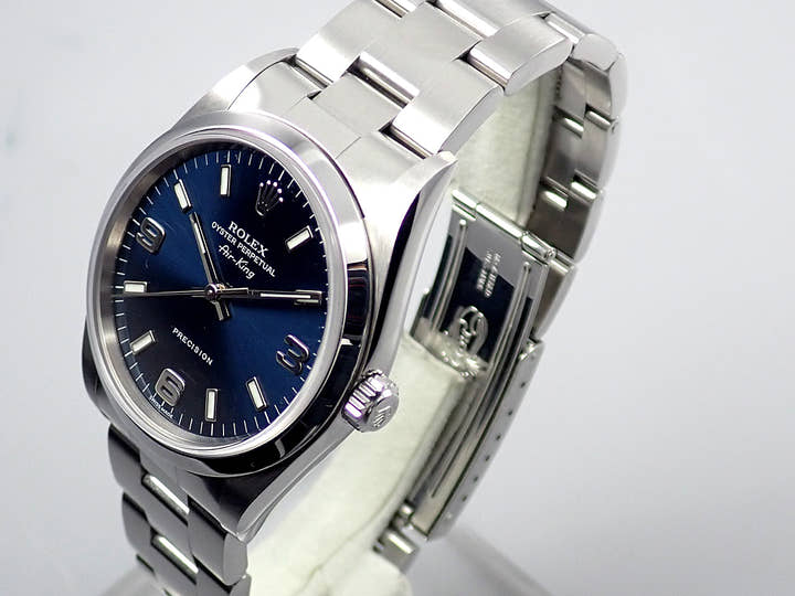 ロレックス エアキング Ref.14000M ブルー文字盤 中古 airking-47