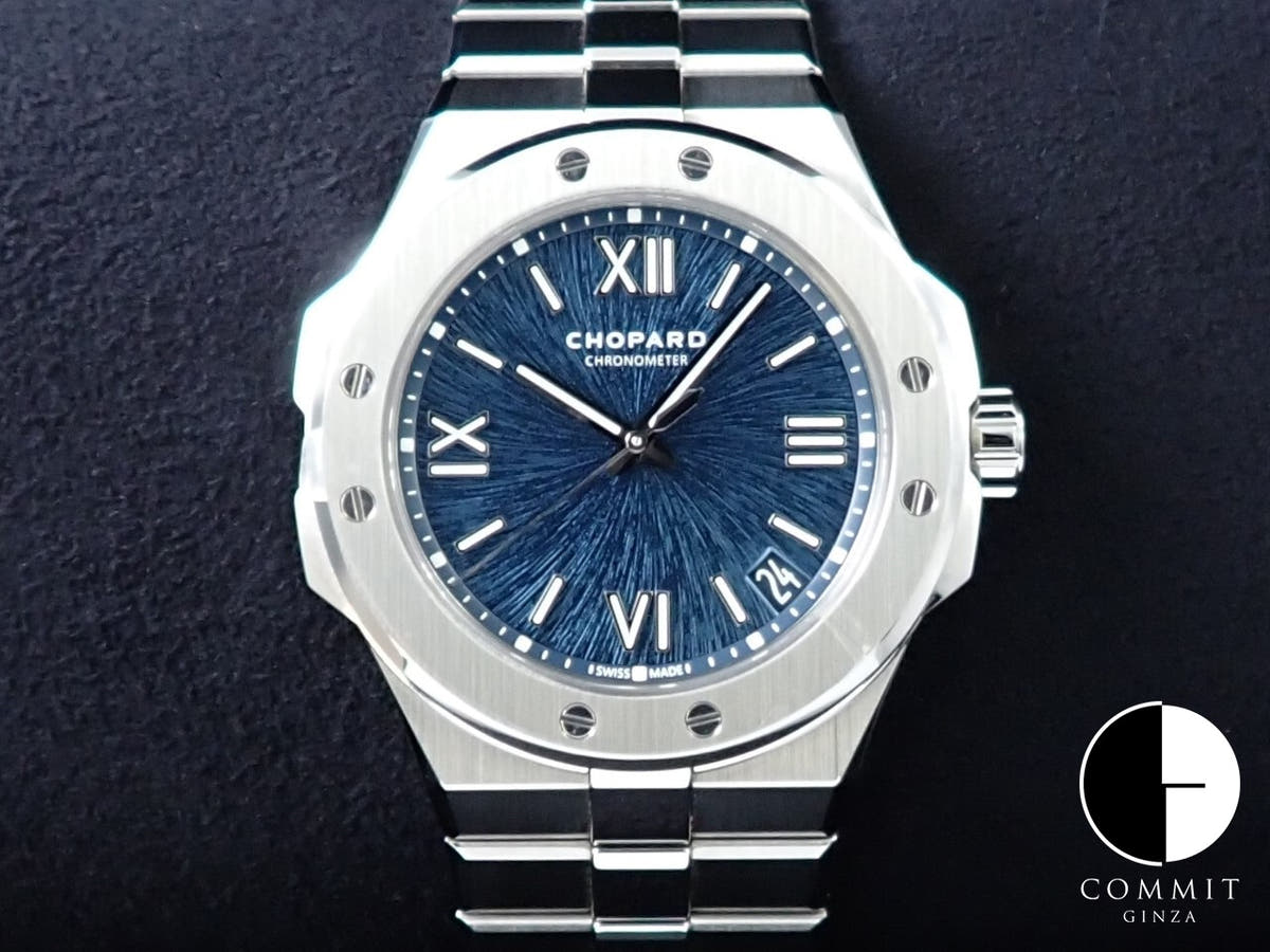 ショパール アルパイン イーグル 41 Ref.298600-3001 ブルー文字盤 美品 7J1HV688