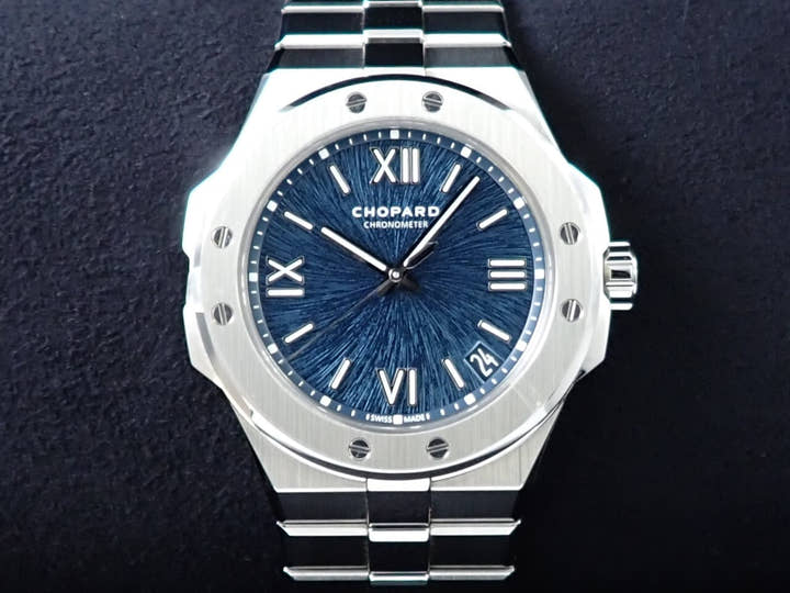 ショパール アルパイン イーグル 41 Ref.298600-3001 ブルー文字盤 美品 7J1HV688