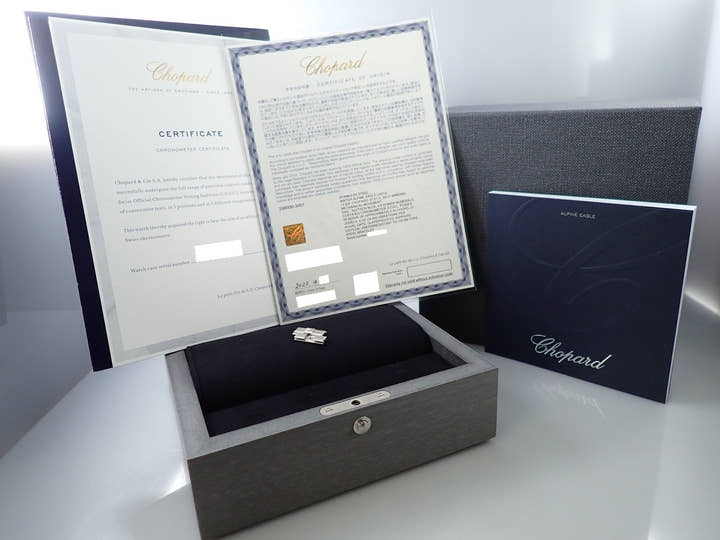 ショパール アルパイン イーグル 41 Ref.298600-3001 ブルー文字盤 美品 7J1HV688