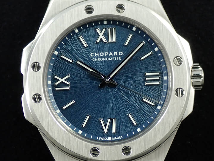 ショパール アルパイン イーグル 36 Ref.298601-3001 ブルー文字盤 美品 8VJZ9554