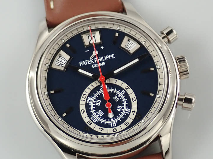 Patek Philippe Annual Calendar Chronograph Ref. 5960/01G-001 White Gold Blue Dial