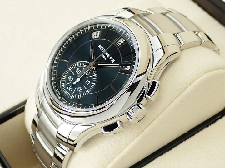 パテックフィリップ アニュアルカレンダー クロノグラフ Ref.5905/1A-001 ステンレススチール オリーブグリーン ソレイユ文字盤