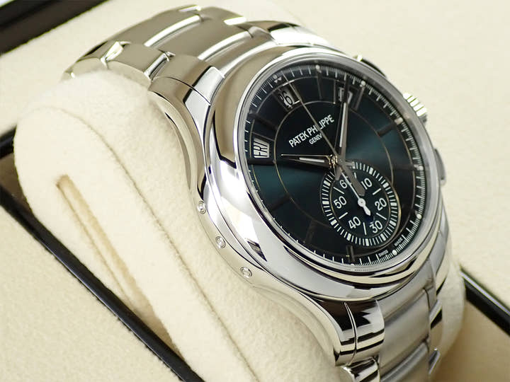 パテックフィリップ アニュアルカレンダー クロノグラフ Ref.5905/1A-001 ステンレススチール オリーブグリーン ソレイユ文字盤