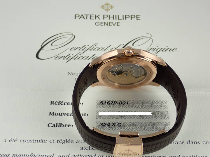 Patek Philippe Aquanaut Ref. 5167R-001 Chocolate Brown Dial Pre-owned aqua-note-9