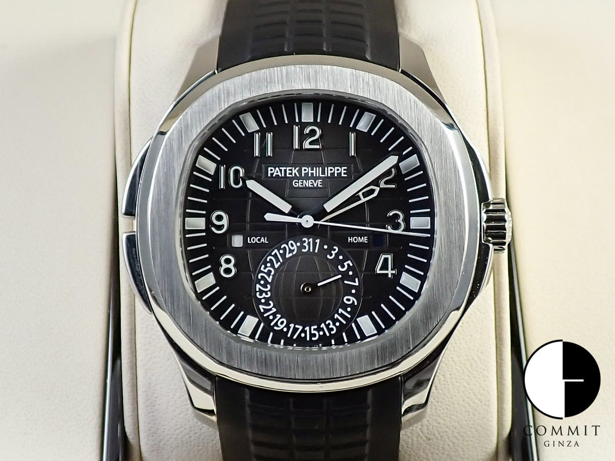 パテックフィリップ アクアノート トラベルタイム Ref.5164A-001 ステンレススチール ブラック文字盤