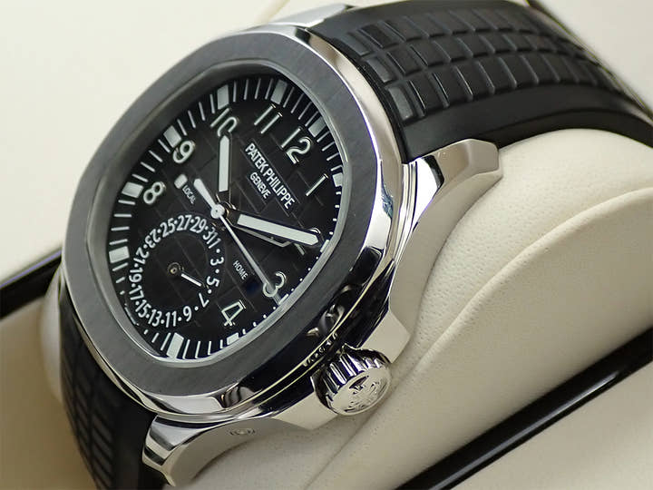 パテックフィリップ アクアノート トラベルタイム Ref.5164A-001 ステンレススチール ブラック文字盤