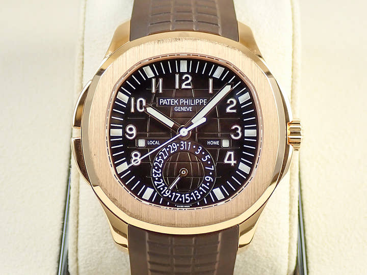 パテックフィリップ アクアノート Ref.5164R-001 ローズゴールド ブラウン エンボス文字盤