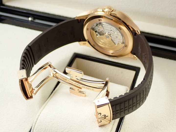 パテックフィリップ アクアノート Ref.5164R-001 ローズゴールド ブラウン エンボス文字盤