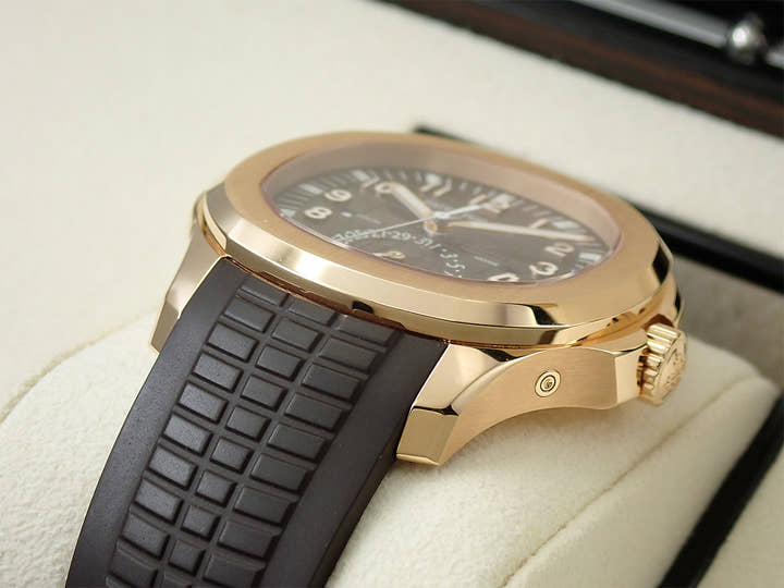 パテックフィリップ アクアノート Ref.5164R-001 ローズゴールド ブラウン エンボス文字盤