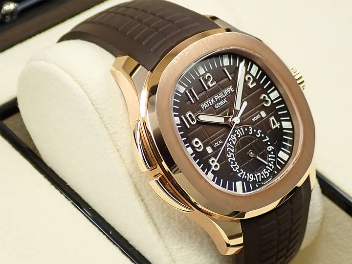 パテックフィリップ アクアノート Ref.5164R-001 ローズゴールド ブラウン エンボス文字盤