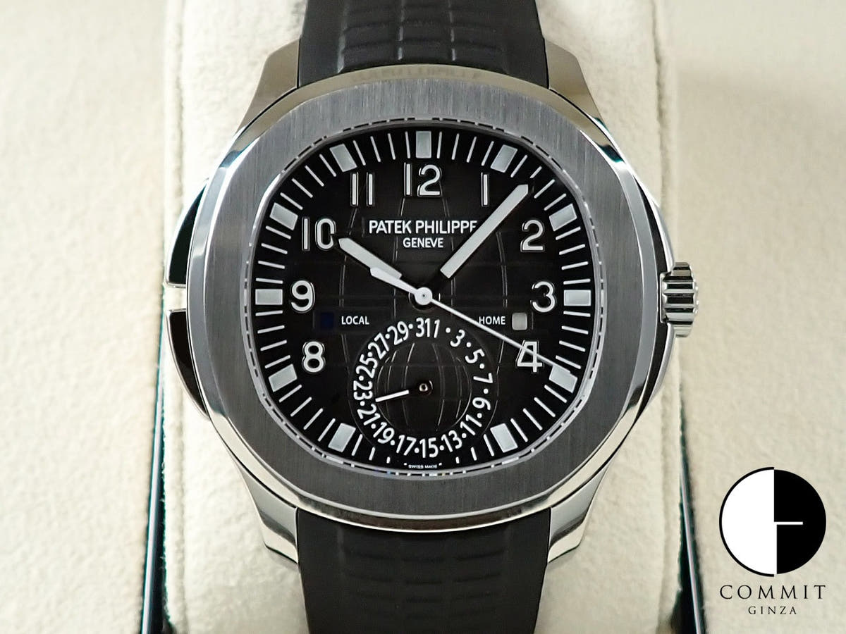パテックフィリップ アクアノート トラベルタイム Ref.5164A-001 ステンレススチール ブラック文字盤
