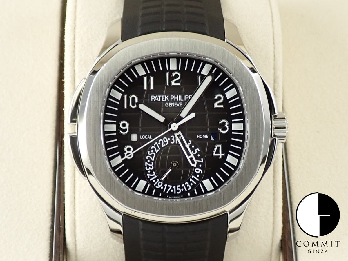 パテックフィリップ アクアノート トラベルタイム Ref.5164A-001 ステンレススチール ブラック文字盤