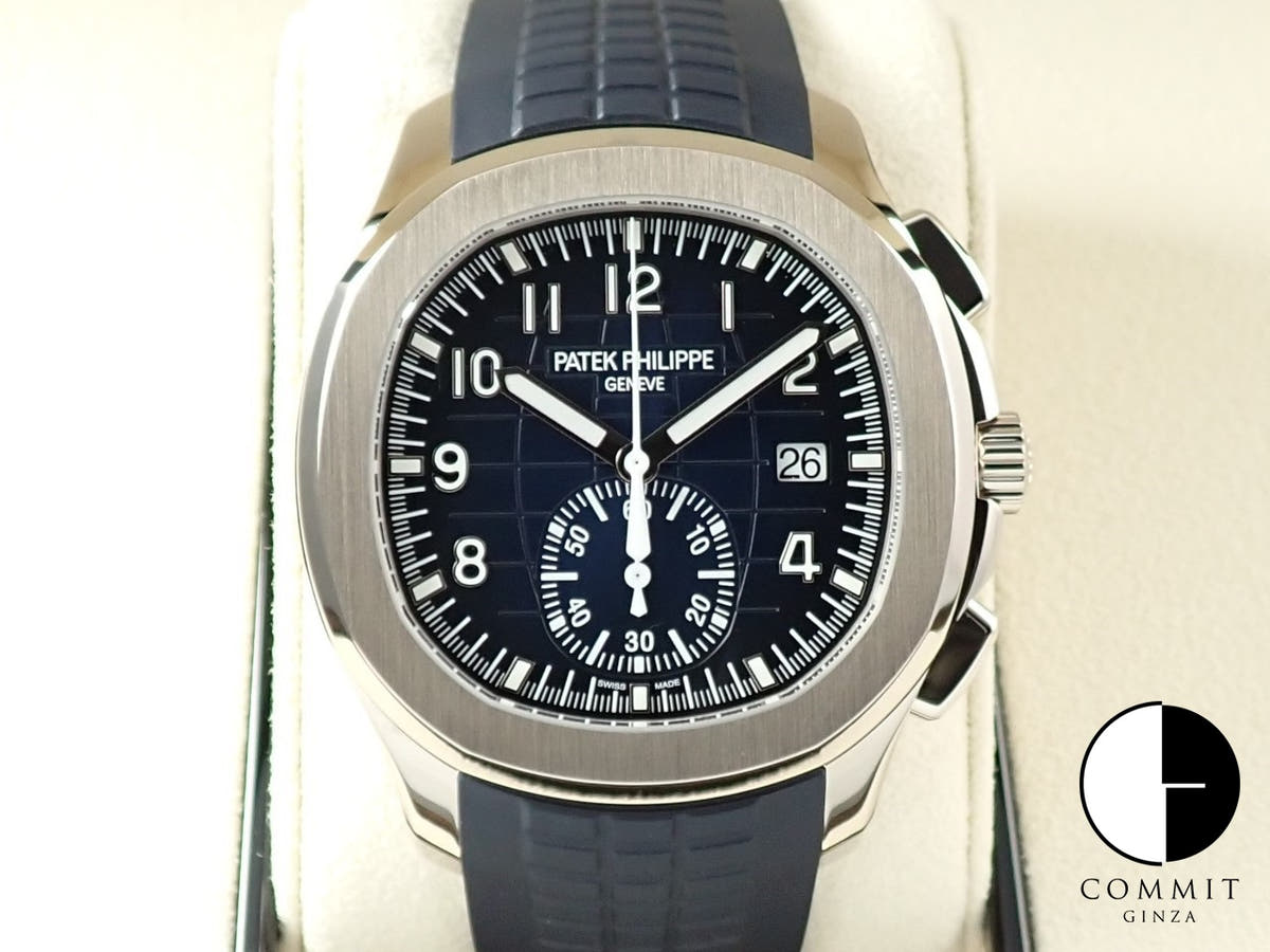 パテックフィリップ アクアノート クロノグラフ Ref.5968G-001 ホワイトゴールド ミッドナイトブルー文字盤
