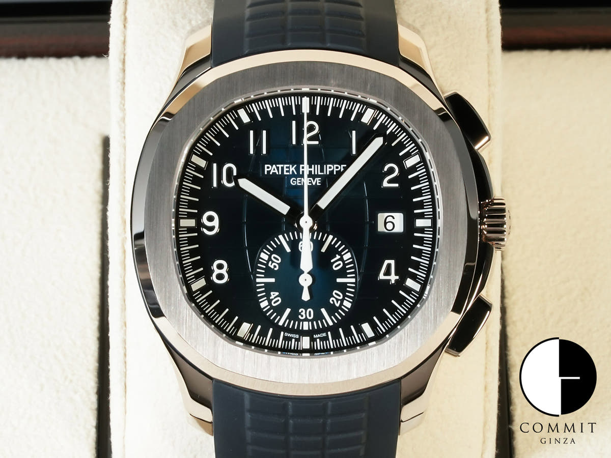 パテックフィリップ アクアノート クロノグラフ Ref.5968G-001 ホワイトゴールド ミッドナイトブルー文字盤