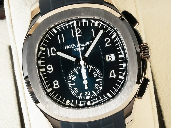 パテックフィリップ アクアノート クロノグラフ Ref.5968G-001 ホワイトゴールド ミッドナイトブルー文字盤