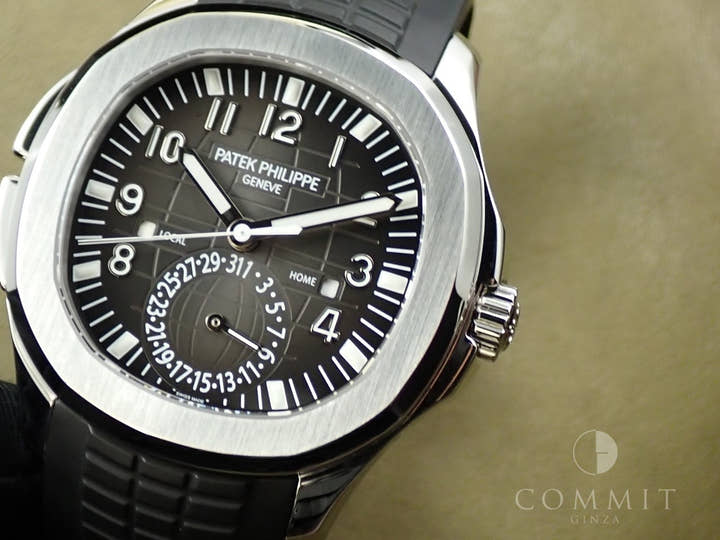 パテックフィリップ アクアノート トラベルタイム Ref.5164A-001 ステンレススチール ブラック文字盤
