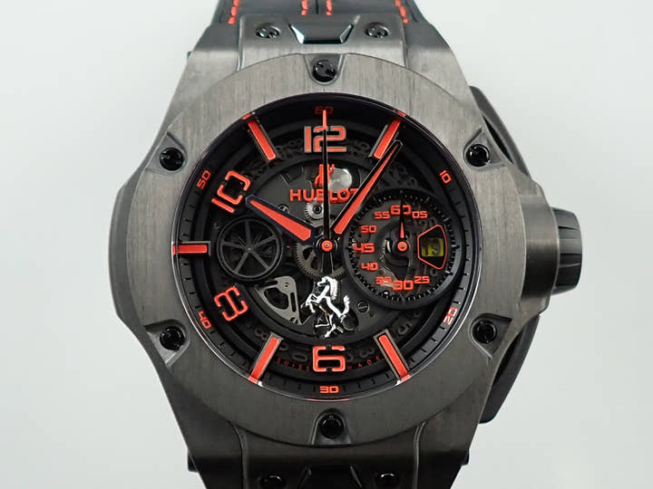 ウブロ ビッグ・バン フェラーリ カーボン リミテッド Ref.402.QU.0113.WR スケルトン文字盤 中古 FKL46YHH