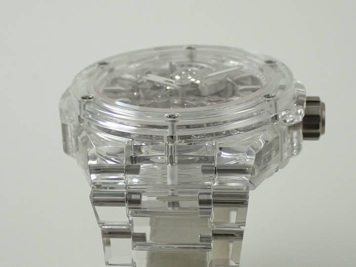 ウブロ ビッグバン インテグレーテッド トゥールビヨン フルサファイア Ref.455.JX.0120.JX スケルトン文字盤 美品 XZ7U108V