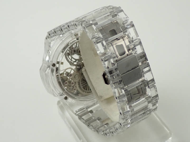 ウブロ ビッグバン インテグレーテッド トゥールビヨン フルサファイア Ref.455.JX.0120.JX スケルトン文字盤 美品 XZ7U108V