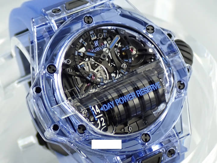 ウブロ ビッグバン MP-11 14DAYS パワーリザーブ ブルーサファイア Ref.911.JL.0119.RX スケルトン文字盤 極美品 UY3004HY