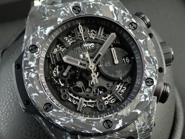 ウブロ ビッグ・バン ウニコ カーボン ホワイト Ref.421.QW.1110.RX.JPN スケルトン文字盤 極美品 R79A7C7F