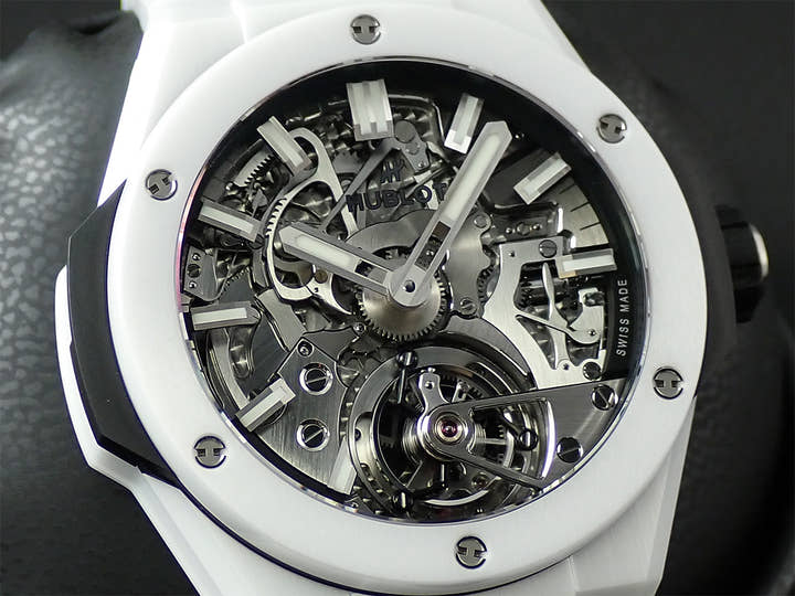 ウブロ ビッグ・バン インテグレーテッド カテドラル ミニッツリピーター トゥールビヨン ホワイトセラミック Ref.458.HX.1170.HX.YOS スケルトン文字盤 極美品 89R35212