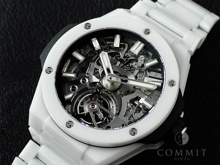 ウブロ ビッグ・バン インテグレーテッド カテドラル ミニッツリピーター トゥールビヨン ホワイトセラミック Ref.458.HX.1170.HX.YOS スケルトン文字盤 極美品 89R35212